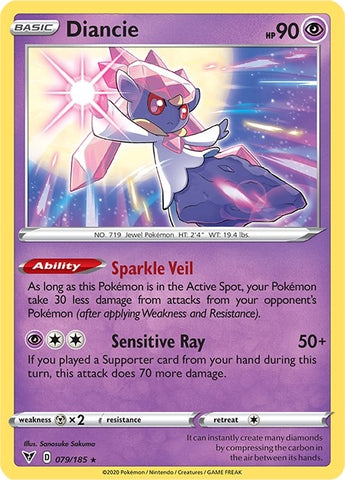Image for Diancie (079/185) (SWSH04: Vivid Voltage) - Pokemon