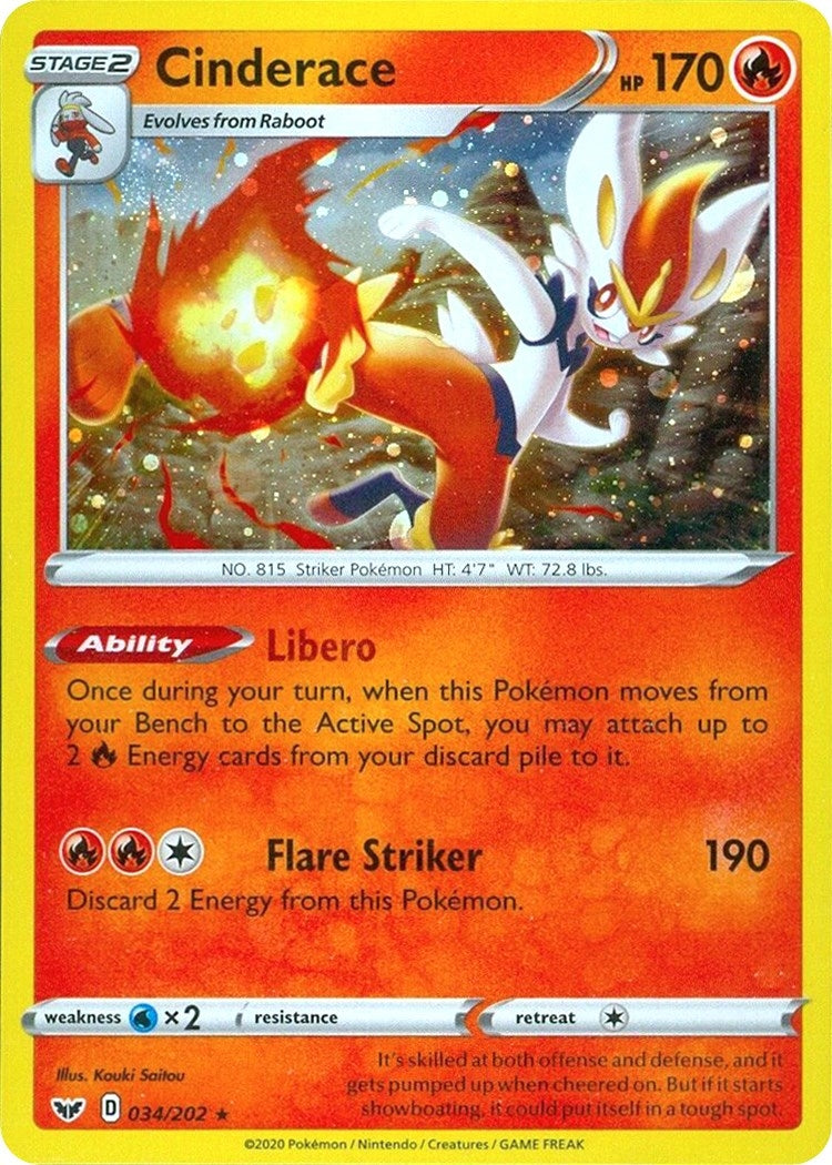 Image for Cinderace - 034/202 (Cosmos Holo) (034/202) (Miscellaneous Cards & Products) (MCAP) - Pokemon