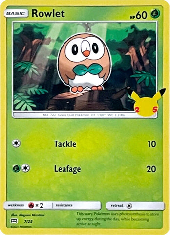 Image for Rowlet (007/025) (McDonald's 25th Anniversary Promos) (M21) - Pokemon