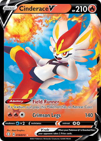 Image for Cinderace V (018/072) (Shining Fates) - Pokemon