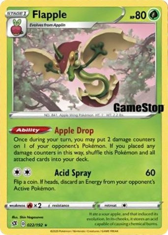 Image for Flapple - 022/192 (Gamestop Exclusive) (022/192) (Miscellaneous Cards & Products) (MCAP) - Pokemon