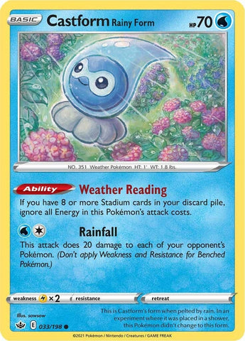 Image for Castform Rainy Form (033/198) (SWSH06: Chilling Reign) - Pokemon