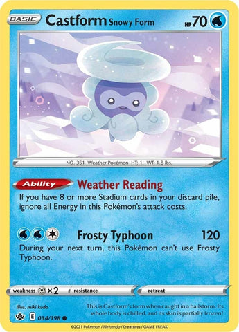 Image for Castform Snowy Form (034/198) (SWSH06: Chilling Reign) - Pokemon