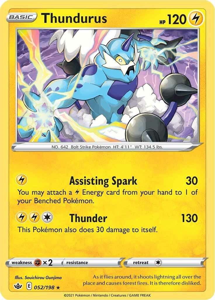 Image for Thundurus (052/198) (SWSH06: Chilling Reign) - Pokemon