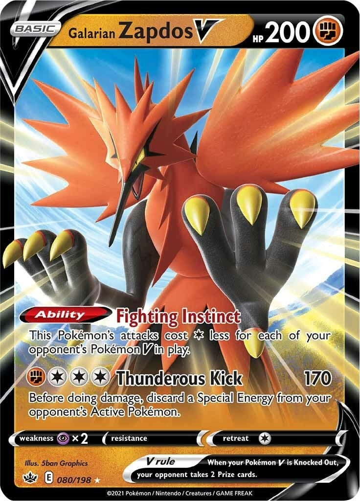 Image for Galarian Zapdos V (080/198) (SWSH06: Chilling Reign) - Pokemon
