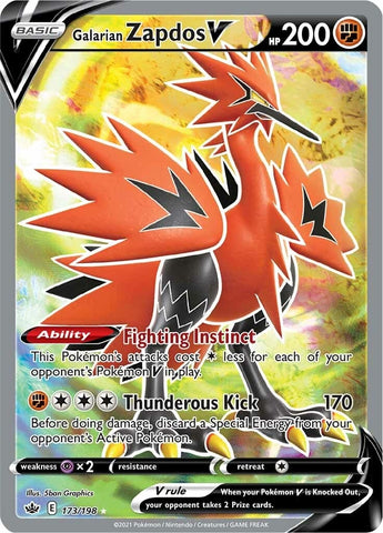 Image for Galarian Zapdos V (Full Art) (173/198) (SWSH06: Chilling Reign) - Pokemon