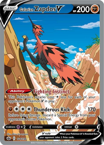 Image for Galarian Zapdos V (Alternate Full Art) (174/198) (SWSH06: Chilling Reign) - Pokemon