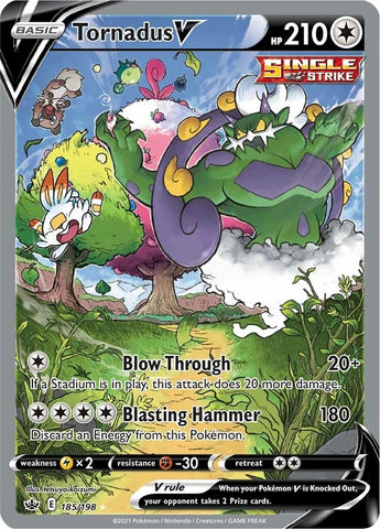 Image for Tornadus V (Alternate Full Art) (185/198) (SWSH06: Chilling Reign) - Pokemon