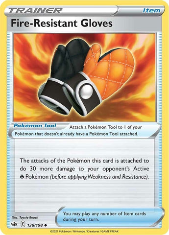 Image for Fire-Resistant Gloves (138/198) (SWSH06: Chilling Reign) - Pokemon