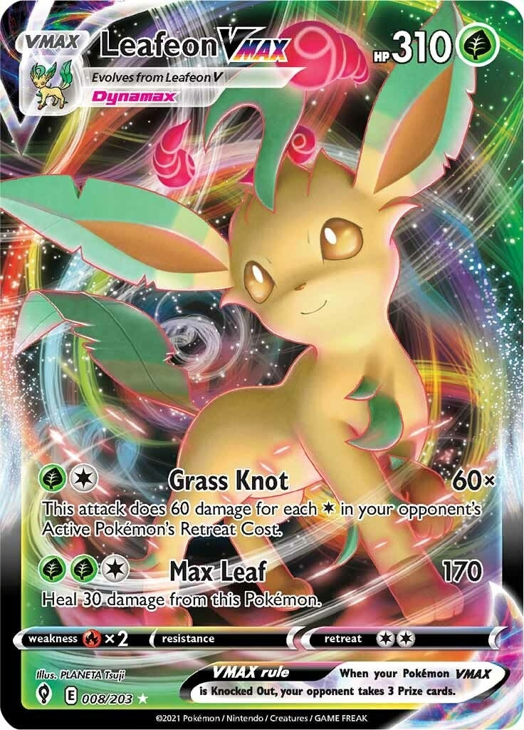 Image for Leafeon VMAX (008/203) (SWSH07: Evolving Skies) - Pokemon