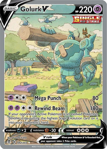 Image for Golurk V (Alternate Full Art) (182/203) (SWSH07: Evolving Skies) - Pokemon