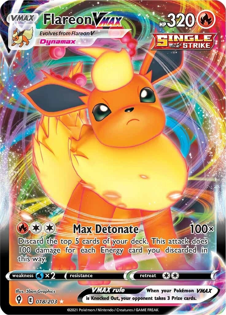 Image for Flareon VMAX (018/203) (SWSH07: Evolving Skies) - Pokemon