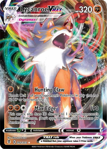 Image for Lycanroc VMAX (092/203) (SWSH07: Evolving Skies) - Pokemon