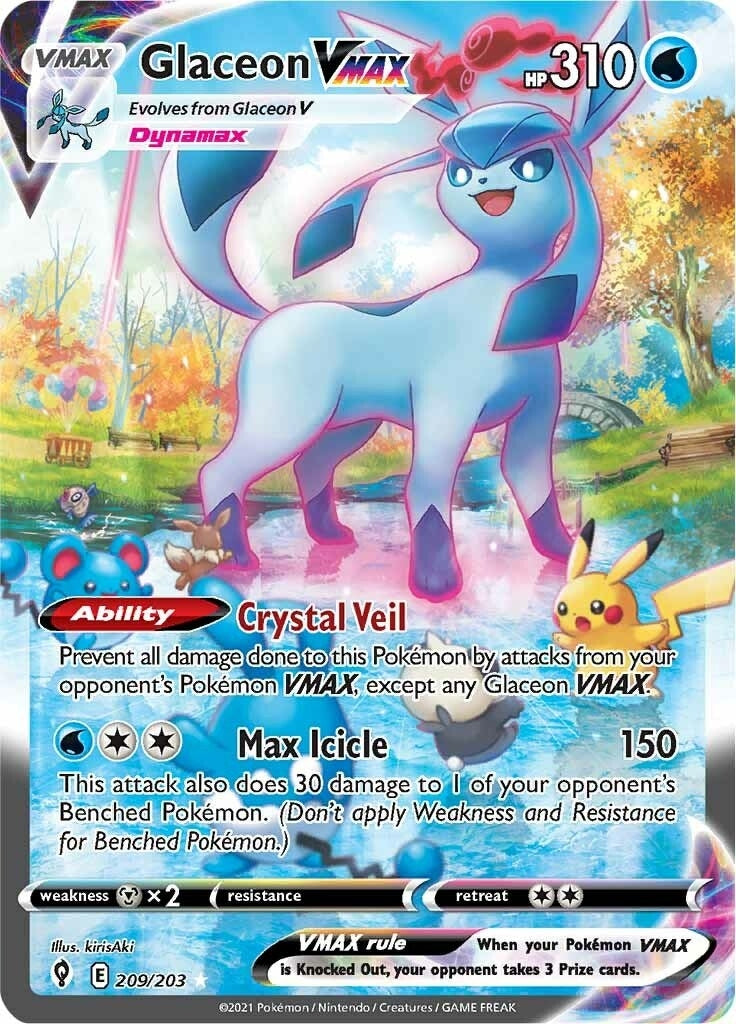 Image for Glaceon VMAX (Alternate Art Secret) (209/203) (SWSH07: Evolving Skies) - Pokemon