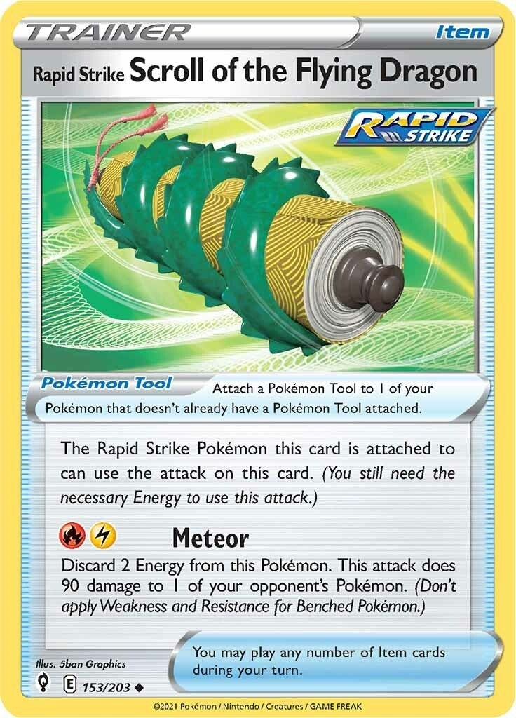 Image for Rapid Strike Scroll of the Flying Dragon (153/203) (SWSH07: Evolving Skies) - Pokemon