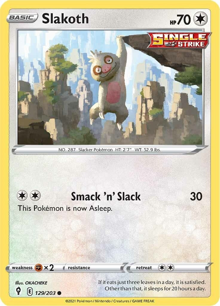 Image for Slakoth (129/203) (SWSH07: Evolving Skies) - Pokemon