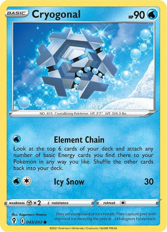 Image for Cryogonal (043/203) (SWSH07: Evolving Skies) - Pokemon