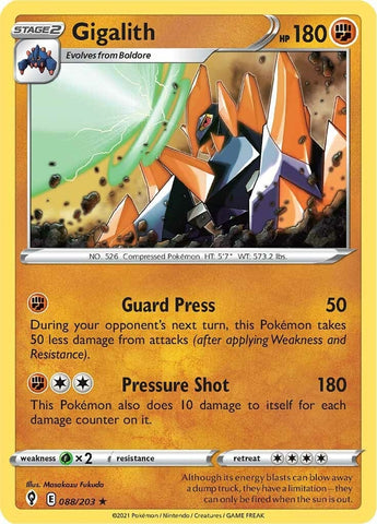 Image for Gigalith (088/203) (SWSH07: Evolving Skies) - Pokemon