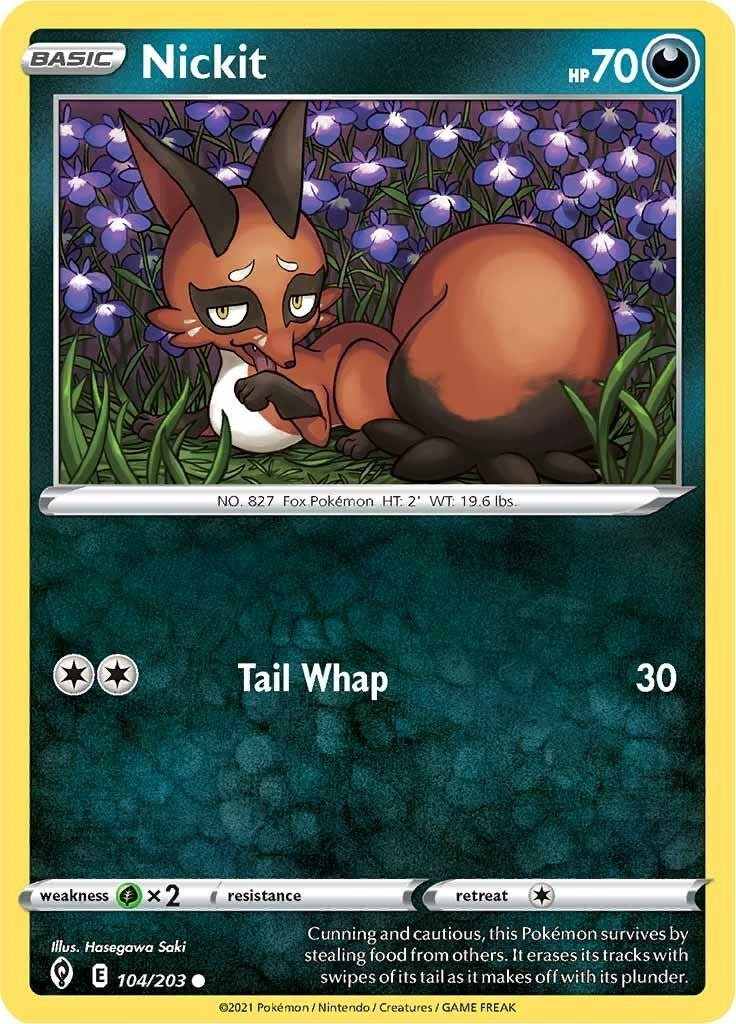 Image for Nickit (104/203) (SWSH07: Evolving Skies) - Pokemon