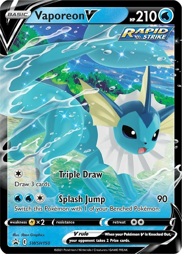 Image for Vaporeon V - SWSH150 (SWSH150) (SWSH: Sword & Shield Promo Cards) (SWSD) - Pokemon