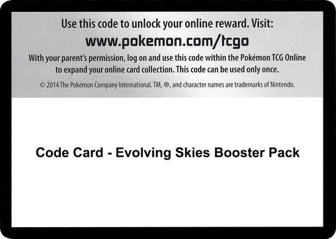 Image for Code Card - Evolving Skies Booster Pack (SWSH07: Evolving Skies) - Pokemon