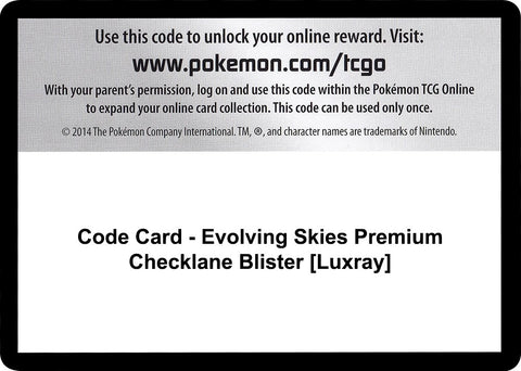 Image for Code Card - Evolving Skies Premium Checklane Blister [Luxray] (SWSH07: Evolving Skies) - Pokemon