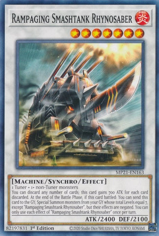 Rampaging Smashtank Rhynosaber (MP21-EN163) (2021 Tin of Ancient Battles) YuGiOh