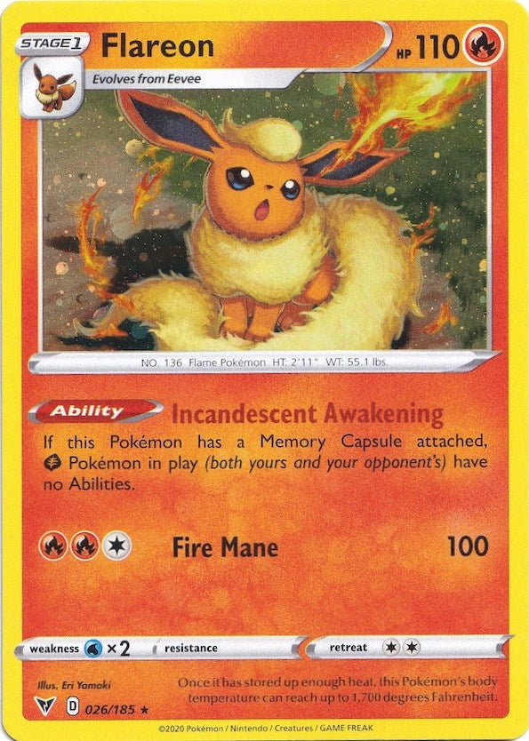Image for Flareon - 026/185 (Cosmos Holo) (026/185) (Miscellaneous Cards & Products) (MCAP) - Pokemon