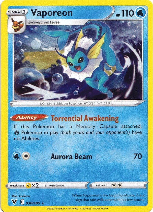 Image for Vaporeon - 030/185 (Cosmos Holo) (030/185) (Miscellaneous Cards & Products) (MCAP) - Pokemon