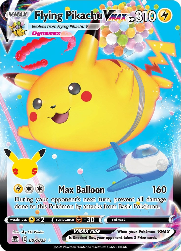 Image for Flying Pikachu VMAX (007/025) (Celebrations) - Pokemon
