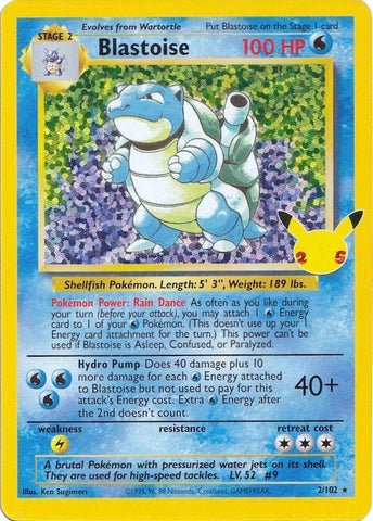 Image for Blastoise (2/102) (Celebrations: Classic Collection) - Pokemon