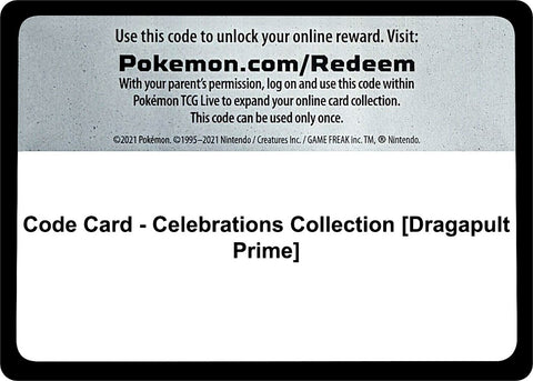 Image for Code Card - Celebrations Collection [Dragapult Prime] (Celebrations) - Pokemon