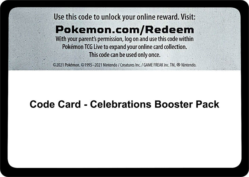 Image for Code Card - Celebrations Booster Pack (Celebrations) - Pokemon