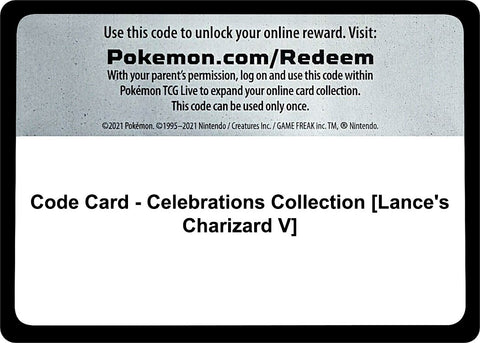 Image for Code Card - Celebrations Collection [Lance's Charizard V] (Celebrations) - Pokemon
