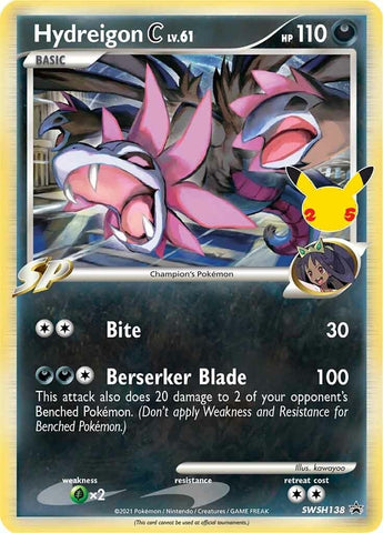 Image for Hydreigon C lv.61 - SWSH138 (SWSH138) (SWSH: Sword & Shield Promo Cards) - Pokemon