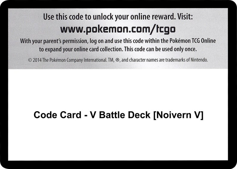 Image for Code Card - V Battle Deck [Noivern V] (Miscellaneous Cards & Products) (MCAP) - Pokemon