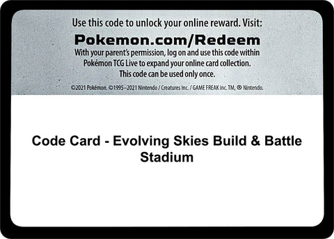 Image for Code Card - Evolving Skies Build & Battle Stadium (SWSH07: Evolving Skies) - Pokemon