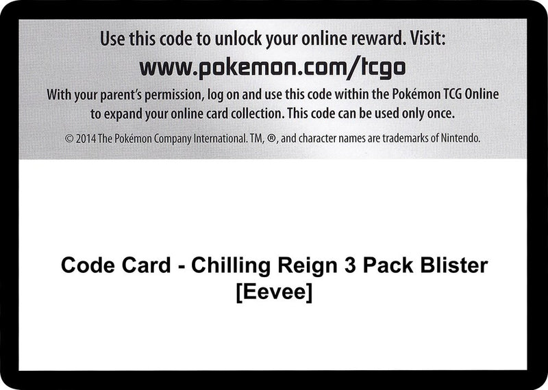Image for Code Card - Chilling Reign 3 Pack Blister [Eevee] (SWSH06: Chilling Reign) - Pokemon