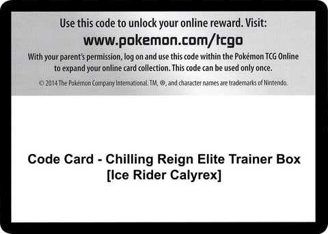 Image for Code Card - Chilling Reign Elite Trainer Box [Ice Rider Calyrex] (SWSH06: Chilling Reign) - Pokemon