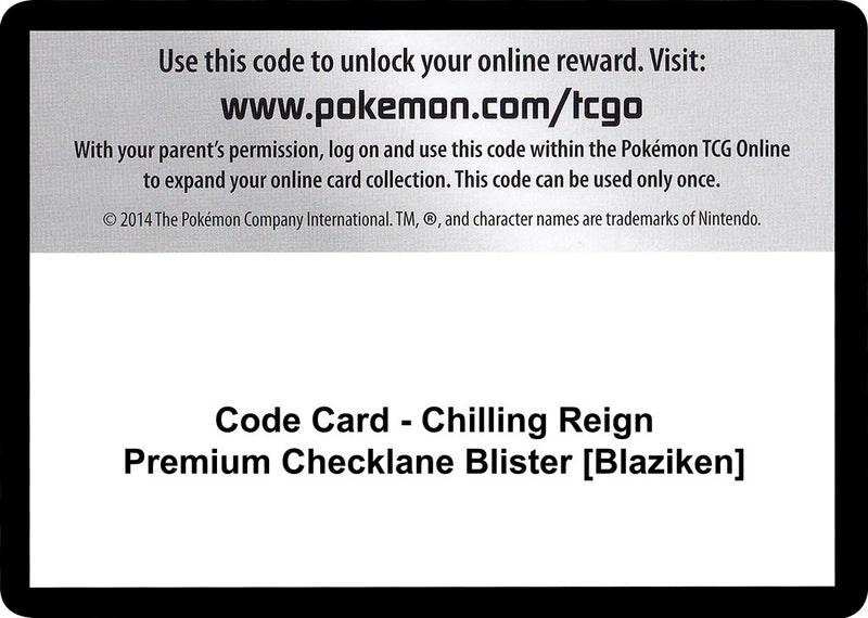 Image for Code Card - Chilling Reign Premium Checklane Blister [Blaziken] (SWSH06: Chilling Reign) - Pokemon