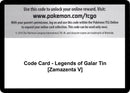 Image for Code Card - Legends of Galar Tin [Zamazenta V] (SWSH02: Rebel Clash) (SWSH02) - Pokemon