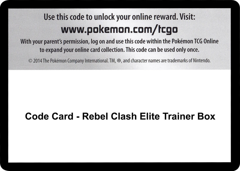 Image for Code Card - Rebel Clash Elite Trainer Box (SWSH02: Rebel Clash) (SWSH02) - Pokemon