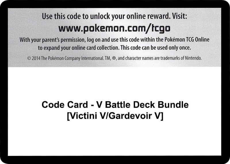 Image for Code Card - V Battle Deck Bundle [Victini V/Gardevoir V] (Miscellaneous Cards & Products) (MCAP) - Pokemon