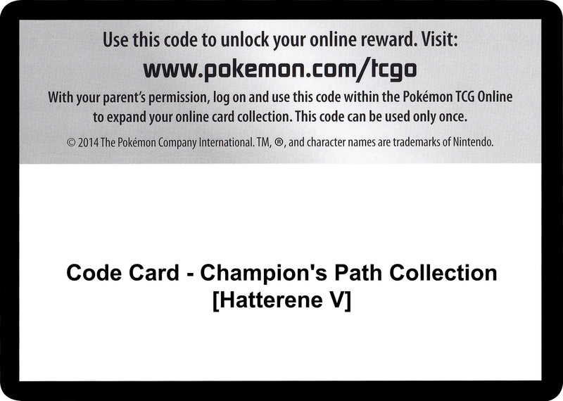 Image for Code Card - Champion's Path Collection [Hatterene V] (Champion's Path) - Pokemon