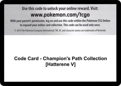 Image for Code Card - Champion's Path Collection [Hatterene V] (Champion's Path) - Pokemon