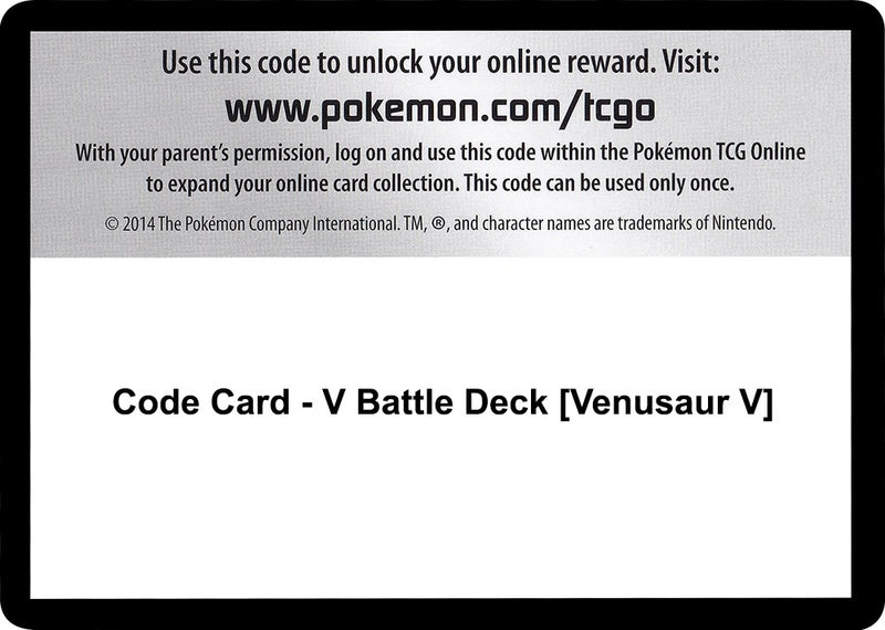 Image for Code Card - V Battle Deck [Venusaur V] (Miscellaneous Cards & Products) (MCAP) - Pokemon