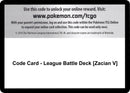 Image for Code Card - League Battle Deck [Zacian V] (Miscellaneous Cards & Products) (MCAP) - Pokemon