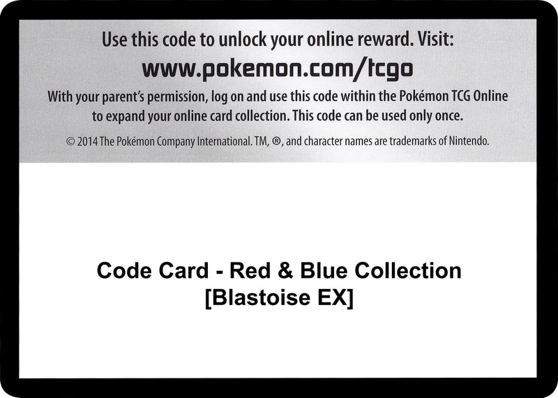 Image for Code Card - Red & Blue Collection [Blastoise EX] (Generations) (GEN) - Pokemon
