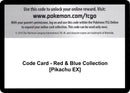 Image for Code Card - Red & Blue Collection [Pikachu EX] (Generations) (GEN) - Pokemon