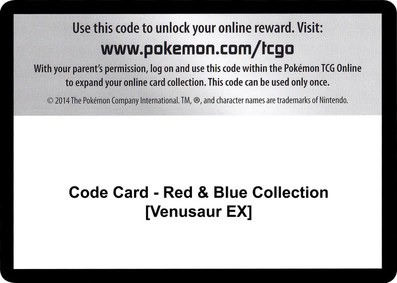 Image for Code Card - Red & Blue Collection [Venusaur EX] (Generations) (GEN) - Pokemon
